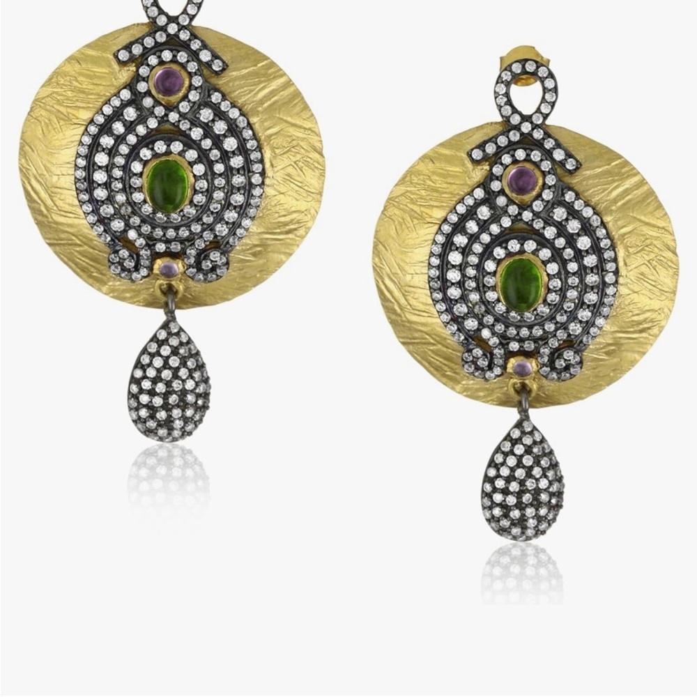 Vintage-Inspired Gold and Silver Medallion Earrings
